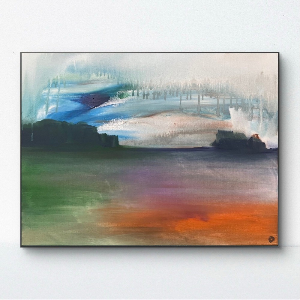 Oman Original Abstract Seascape Painting 16x20 Coastal Landscape Ocean Art